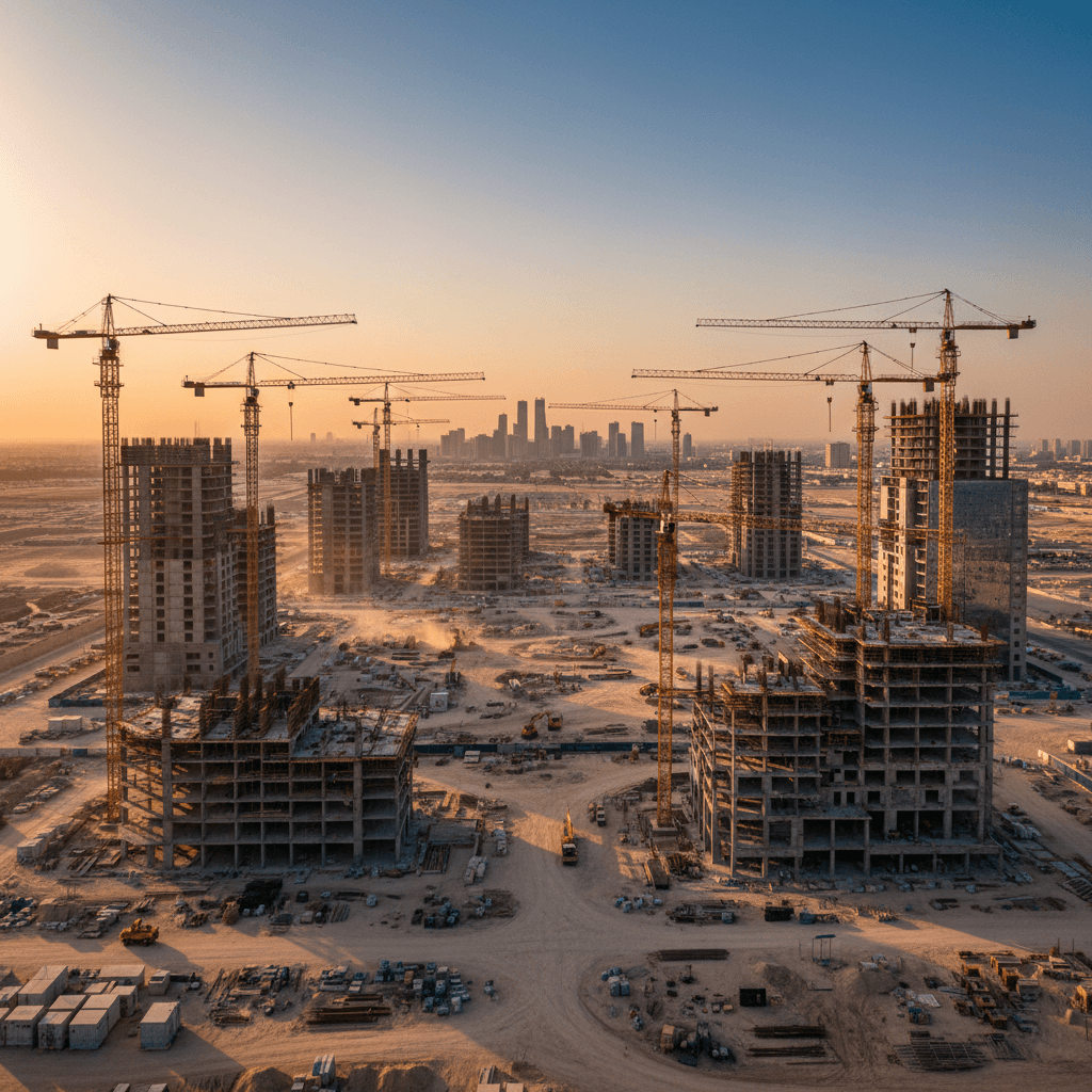 التصوير الجوي 6K للمشاريع الإنشائية