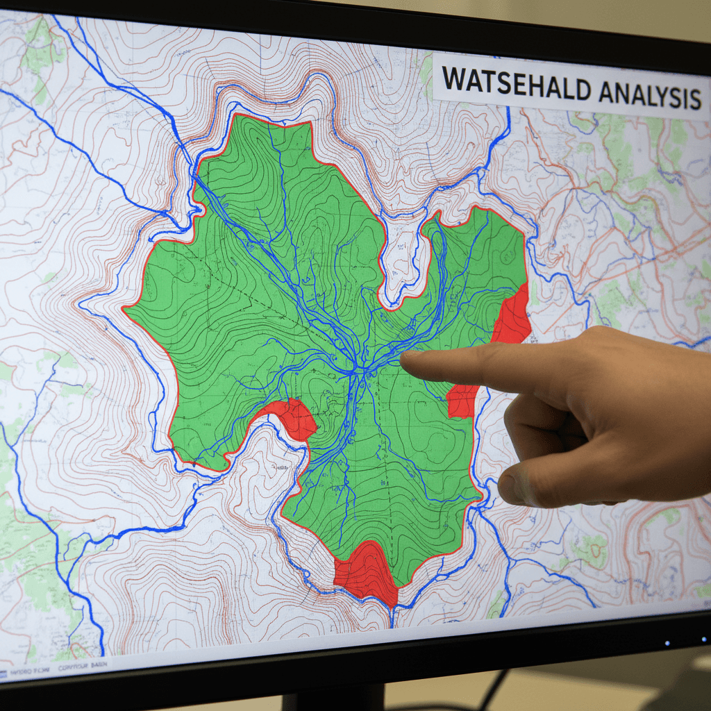 تحليل هيدروجيولوجي لحوض مائي باستخدام بيانات GIS