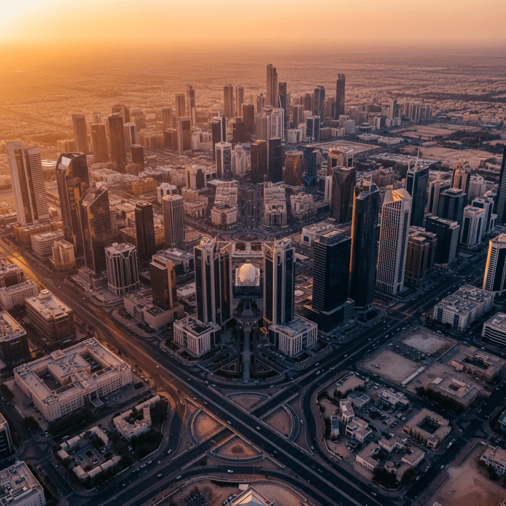 لقطات جوية احترافية لمدينة الرياض بجودة عالية