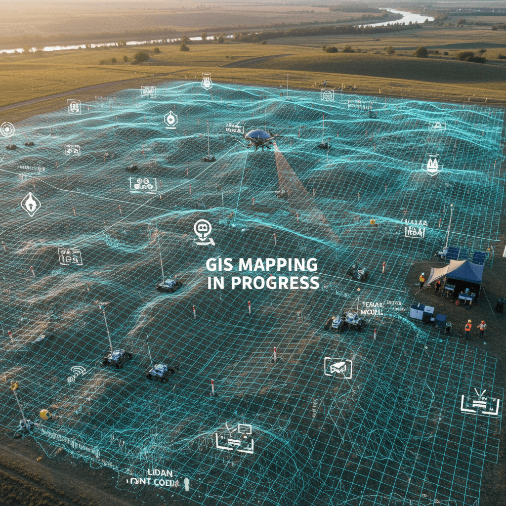 مسح هندسي جوي لجمع بيانات GIS دقيقة